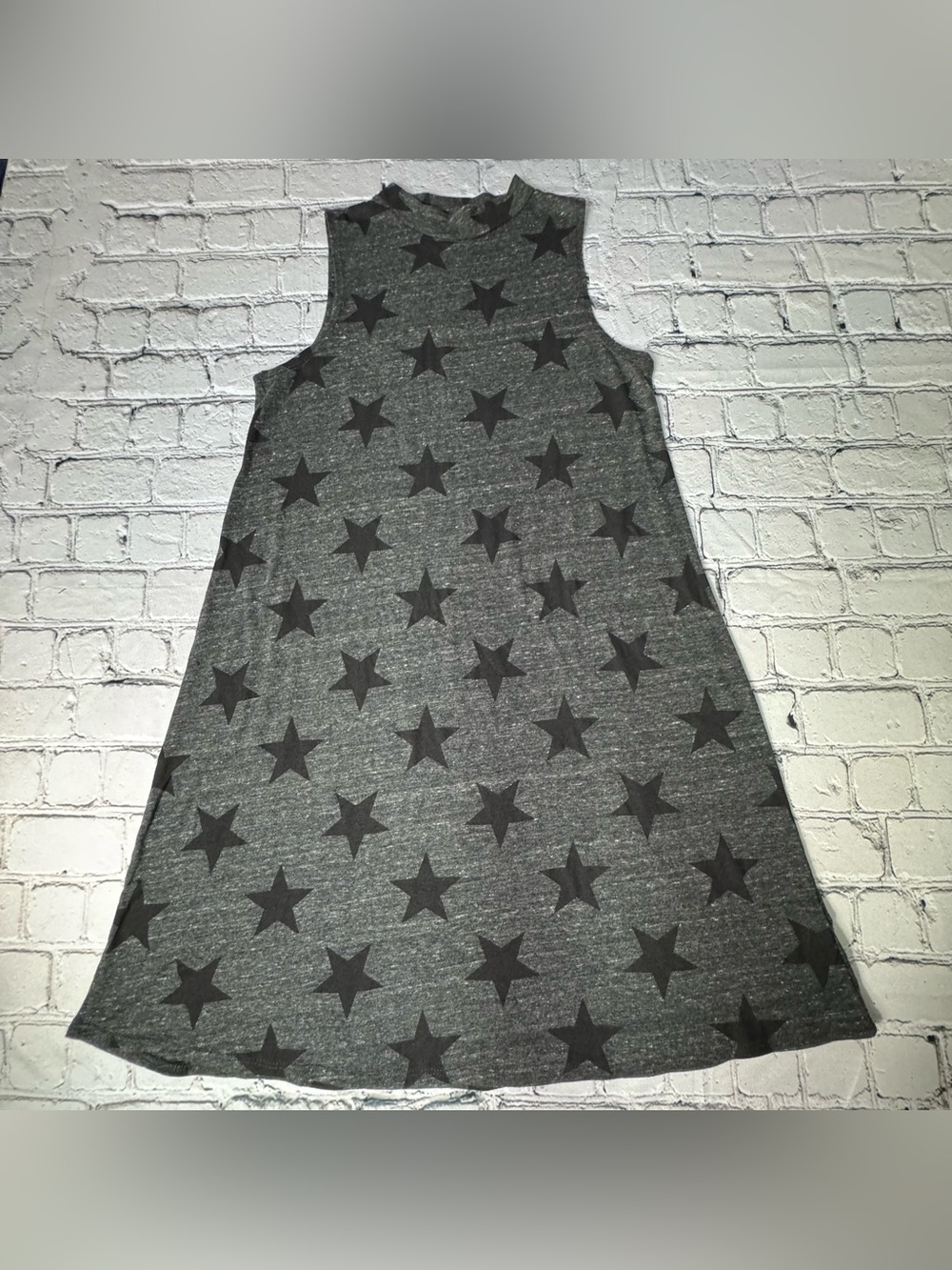 Alternative NWT Heather Gray w/ Black Star-Print Sleeveless Shift Dress Size L